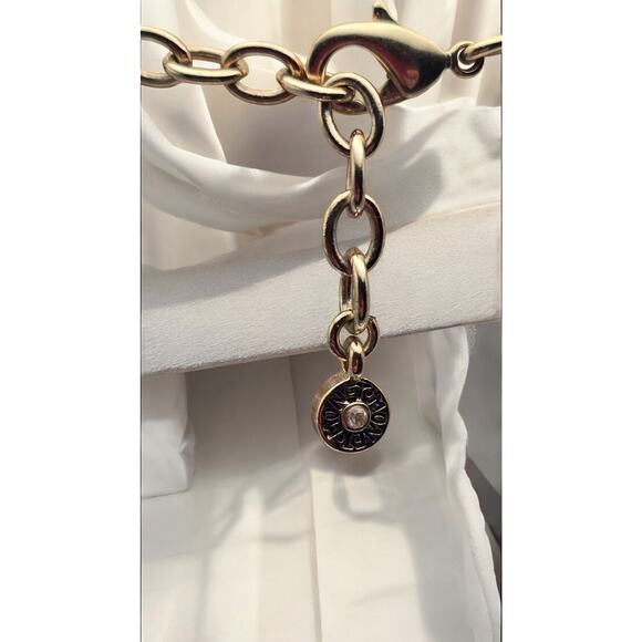 Red Coral and Rhinestone Vintage Signed Monet Pendant Necklace - Picture 5 of 6